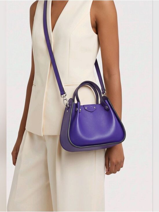 Danier Handbags - Danier Purple Leather Top-Handle Crossbody Bag
